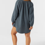 Krysten Crinkle Double Gauze Tunic Swim Cover-Up