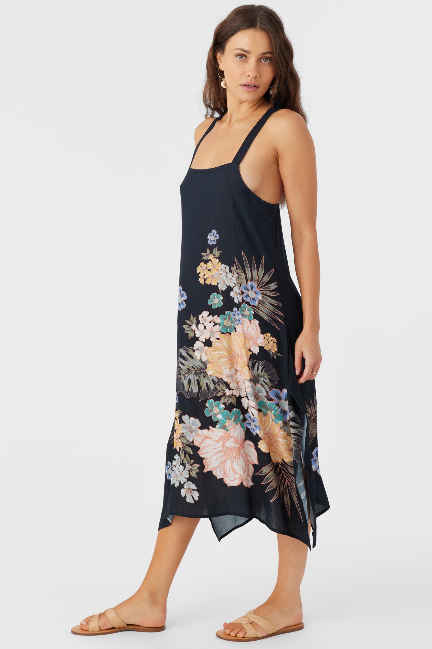 MIRANDA MACAW TROPICAL MIDI COVER-UP DRESS