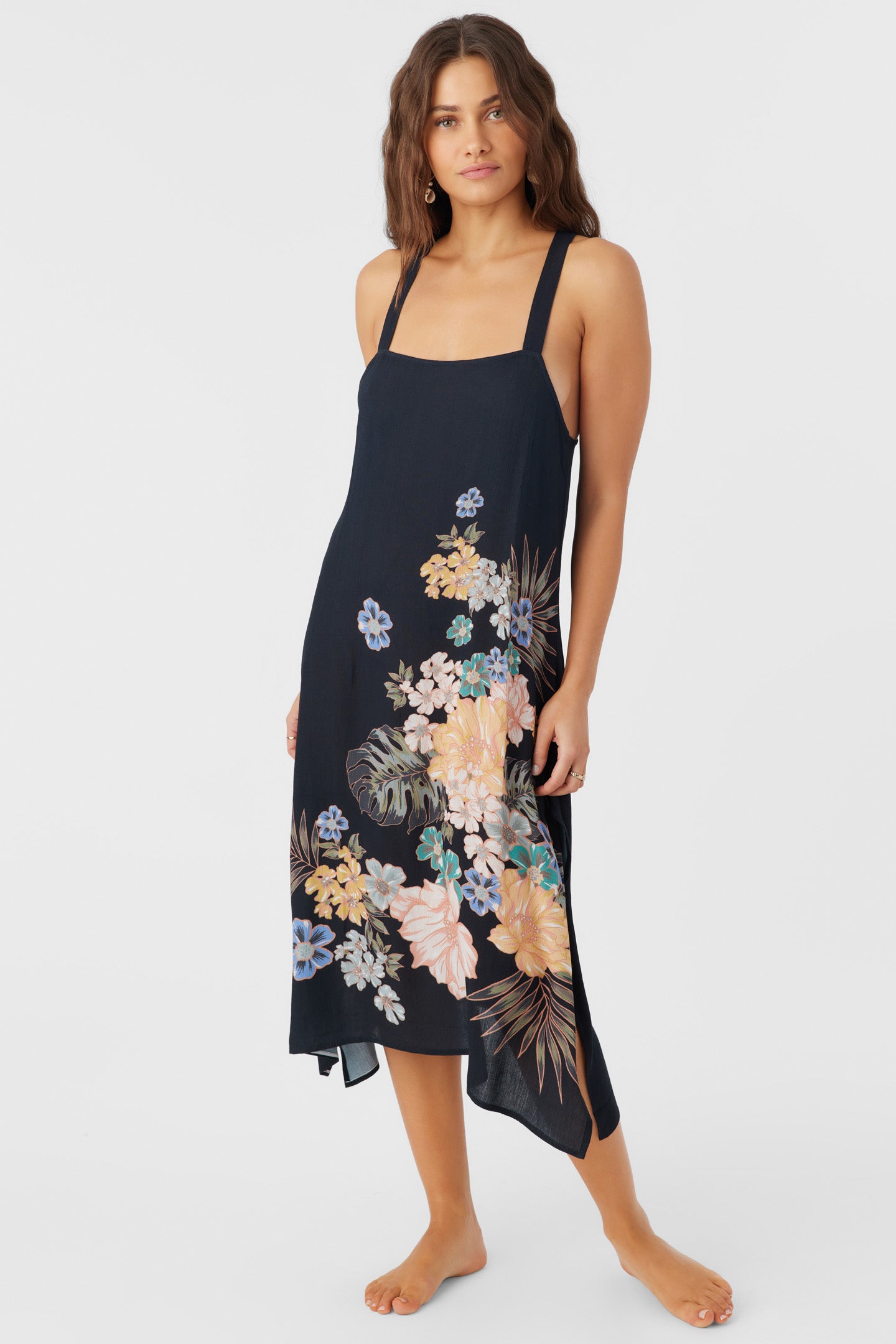 MIRANDA MACAW TROPICAL MIDI COVER-UP DRESS