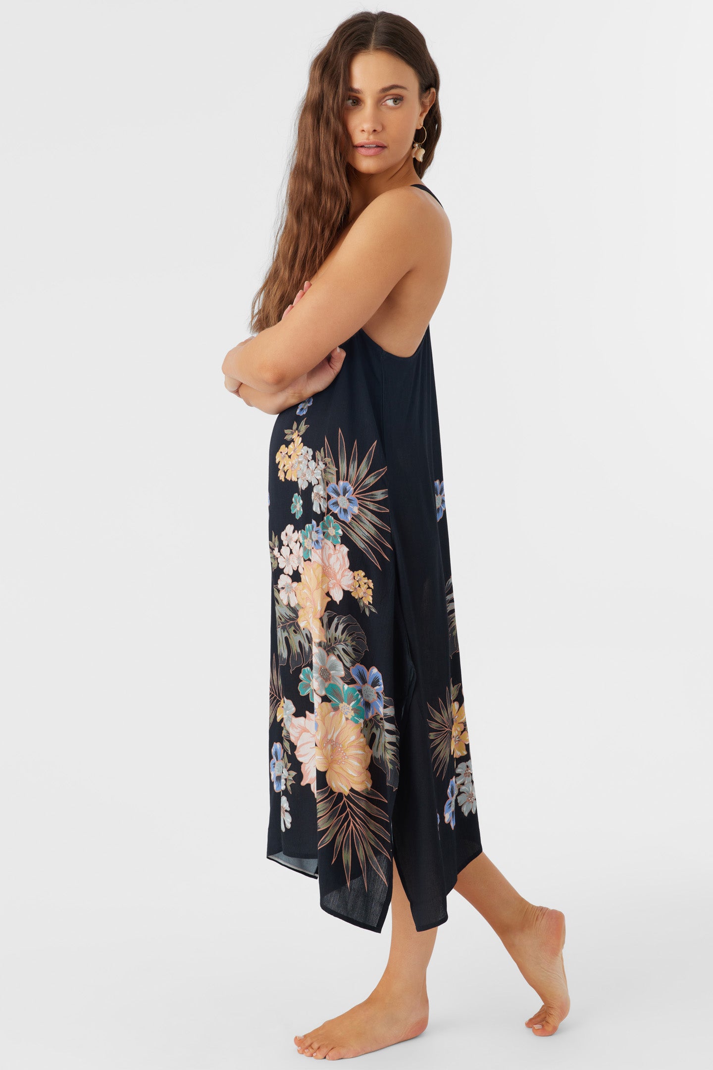 MIRANDA MACAW TROPICAL MIDI COVER-UP DRESS