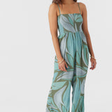 Cade Loreta Print Smocked Jumpsuit