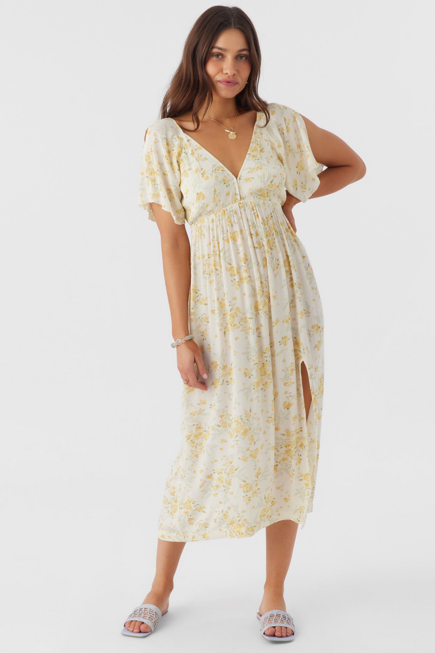 MIKEL TATIANNA FLORAL MIDI DRESS