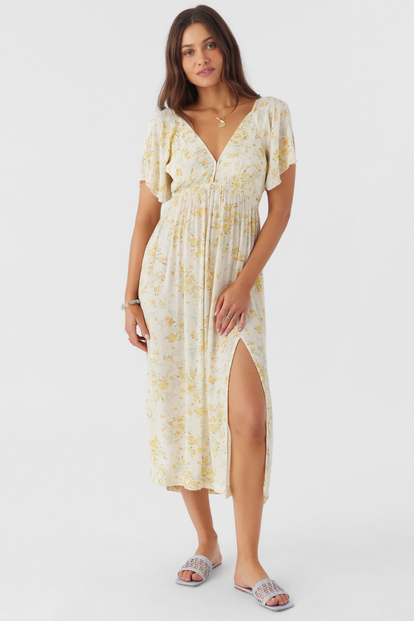 MIKEL TATIANNA FLORAL MIDI DRESS