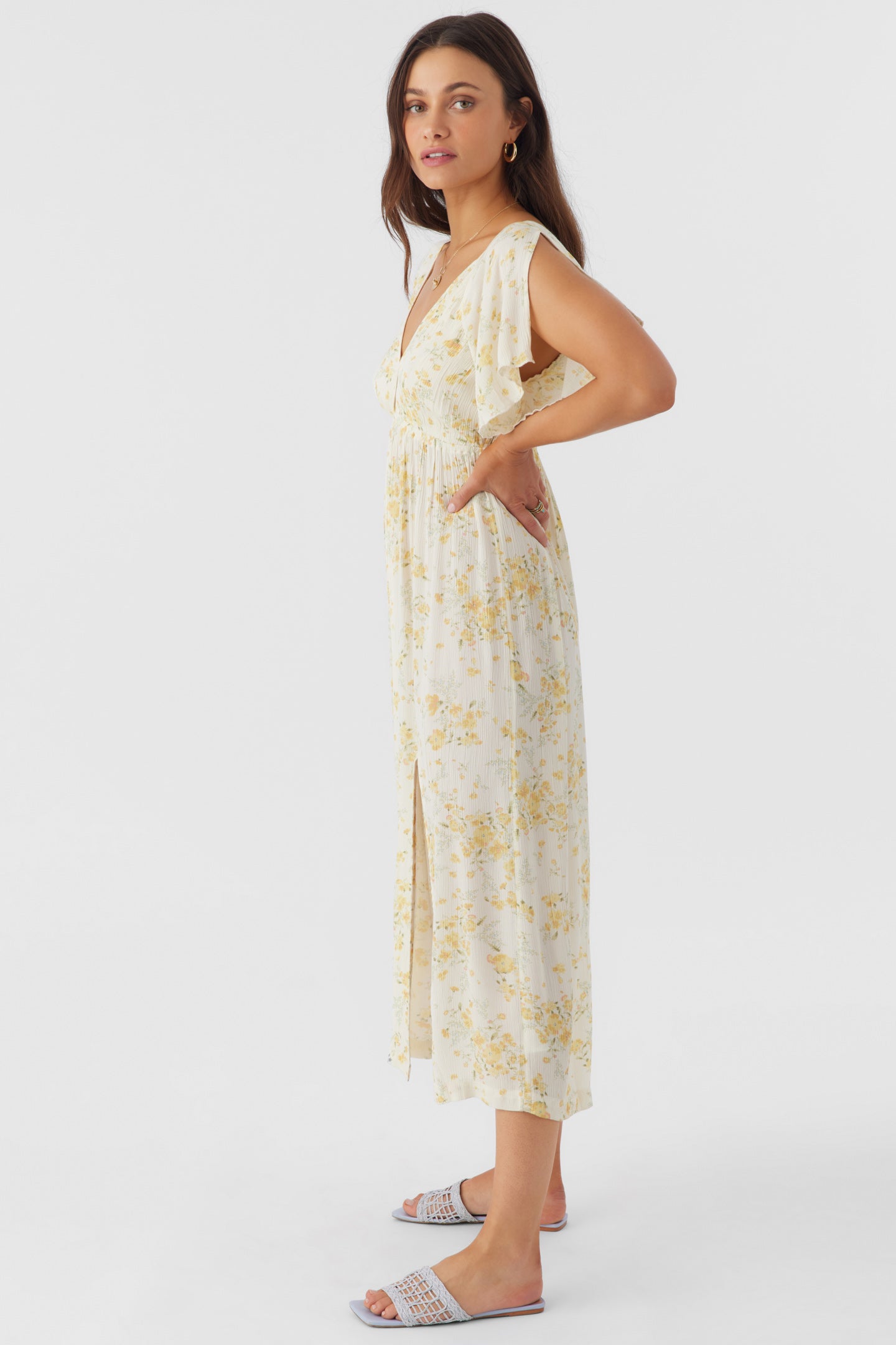 MIKEL TATIANNA FLORAL MIDI DRESS