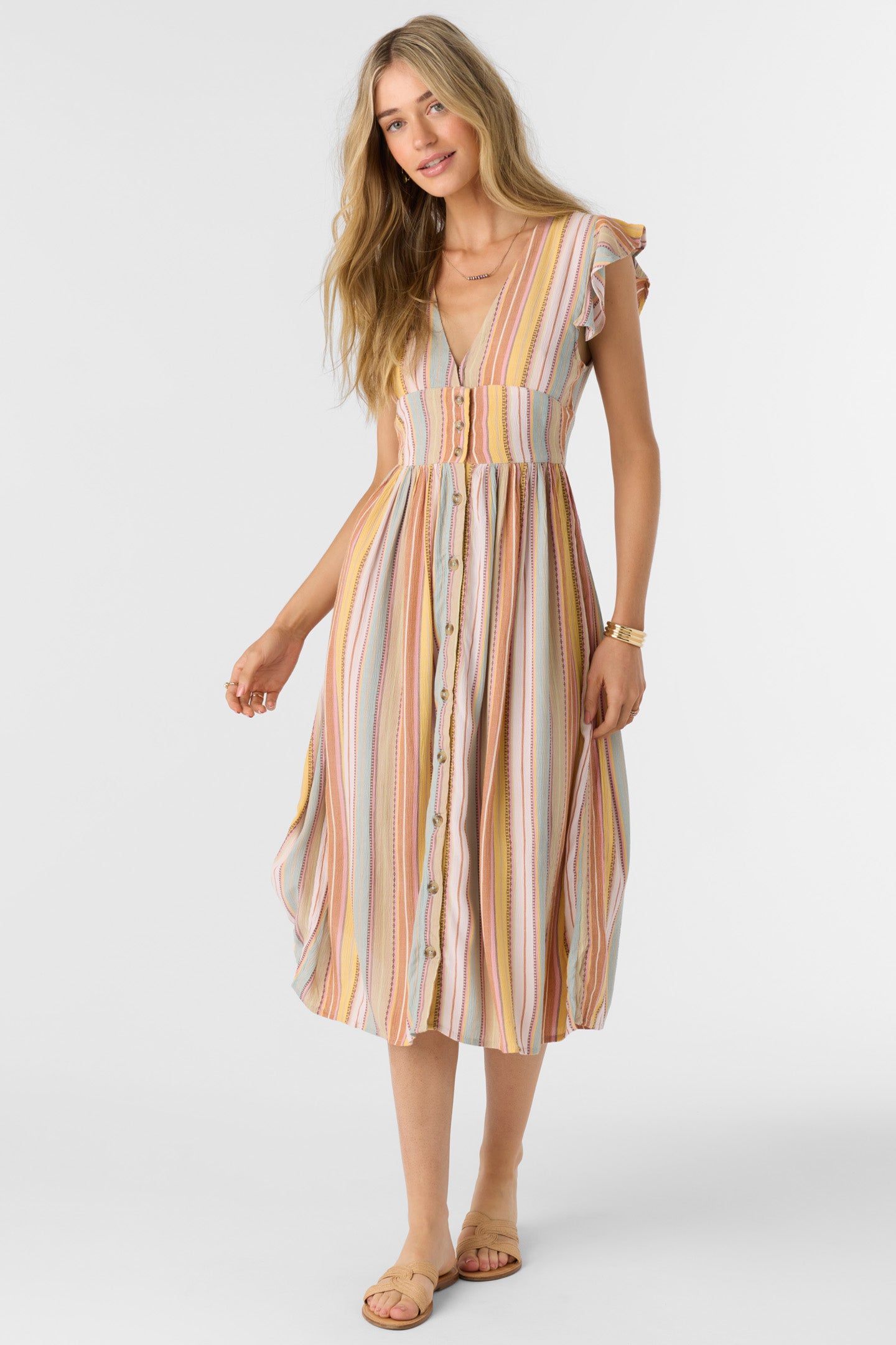 RAINEY STRIPE MIDI DRESS