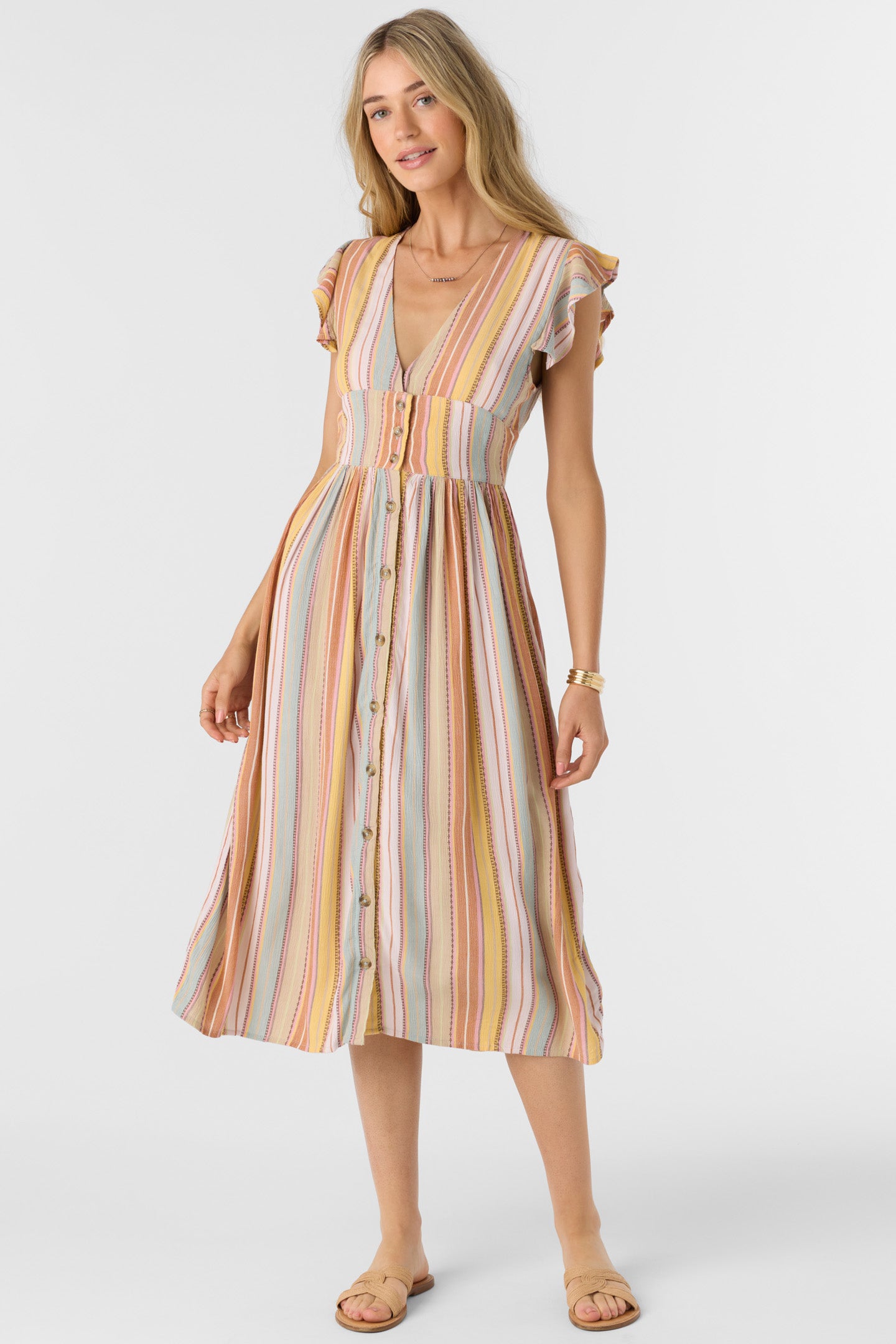 RAINEY STRIPE MIDI DRESS