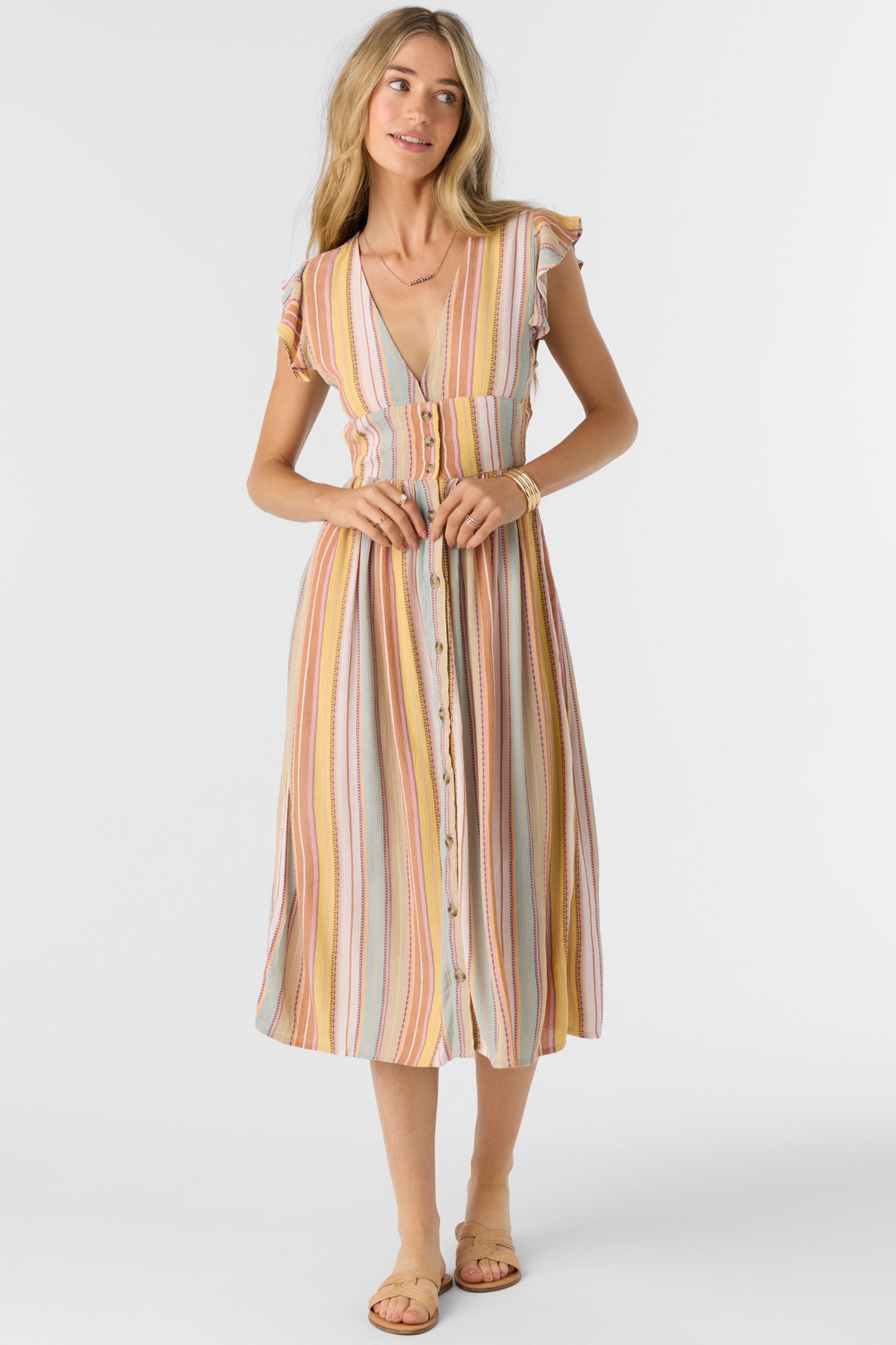 RAINEY STRIPE MIDI DRESS