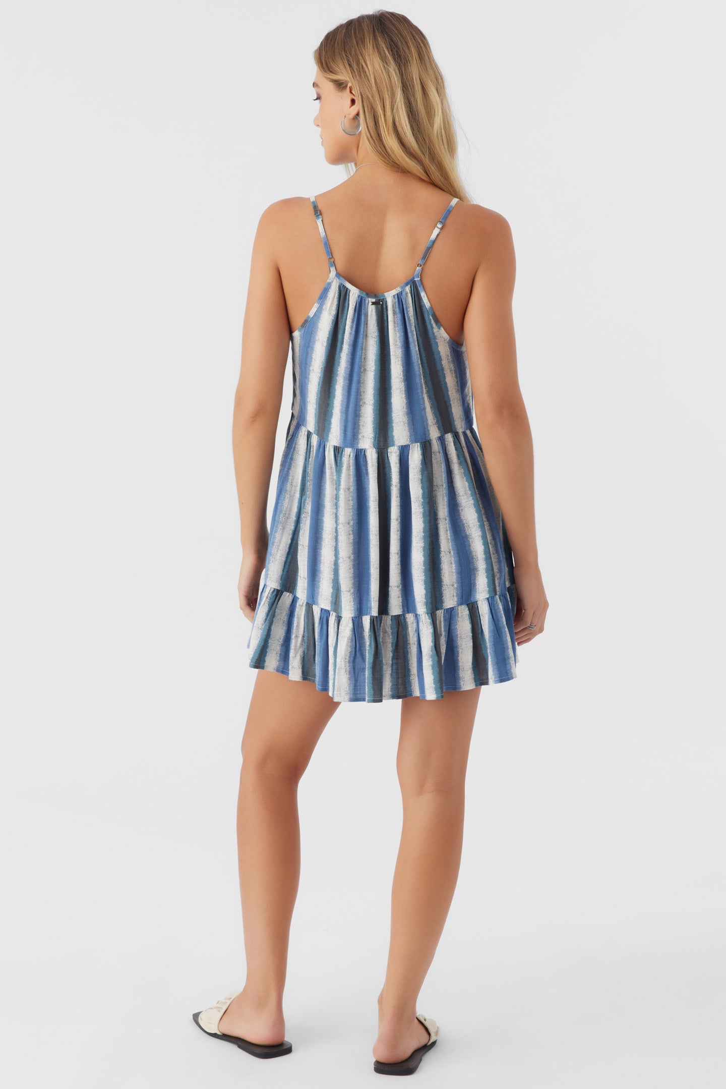 CHERI FADE STRIPE TIERED DRESS