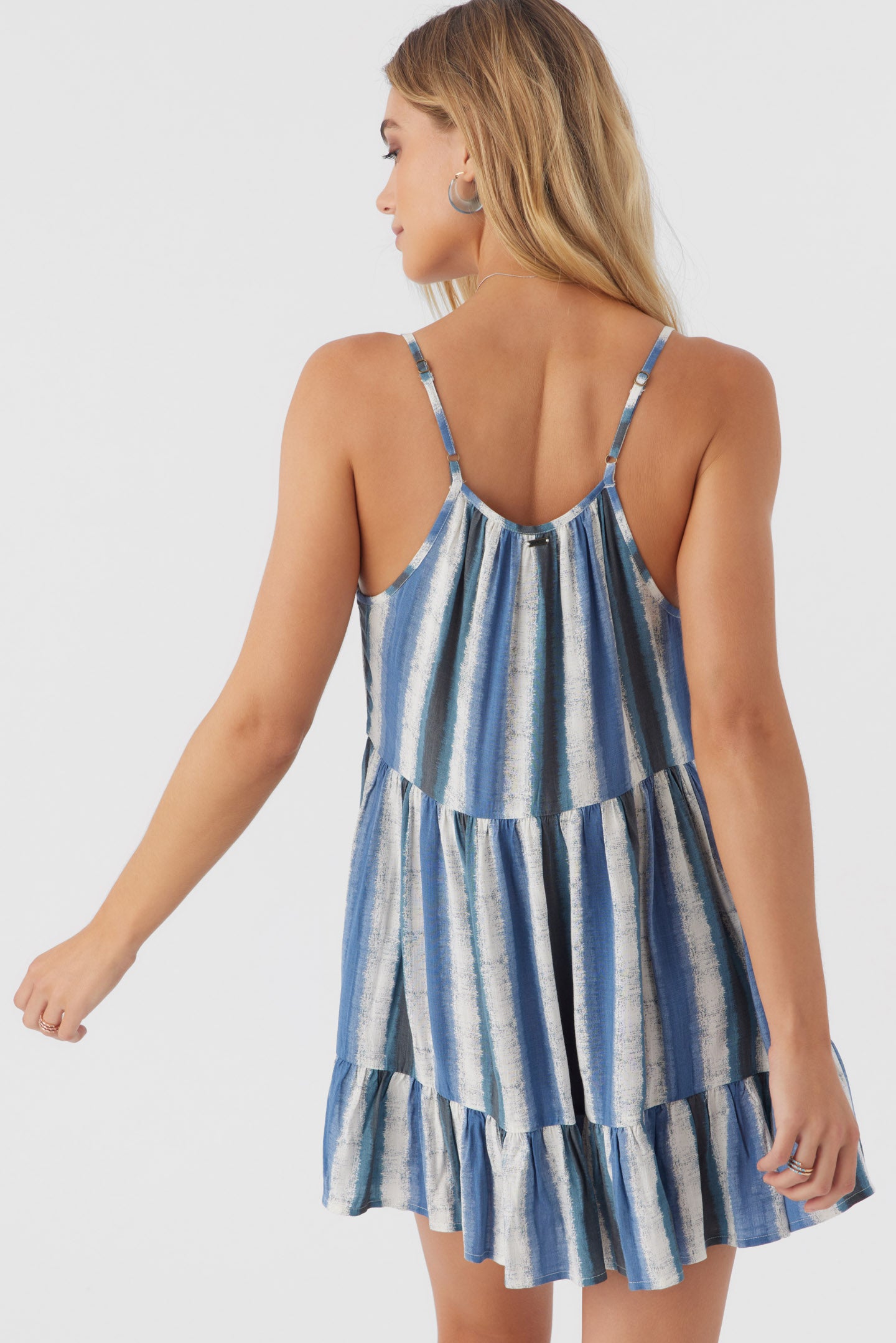 CHERI FADE STRIPE TIERED DRESS