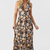 Jemma Macaw Tropical Halter Maxi Dress