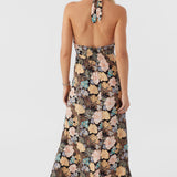 Jemma Macaw Tropical Halter Maxi Dress