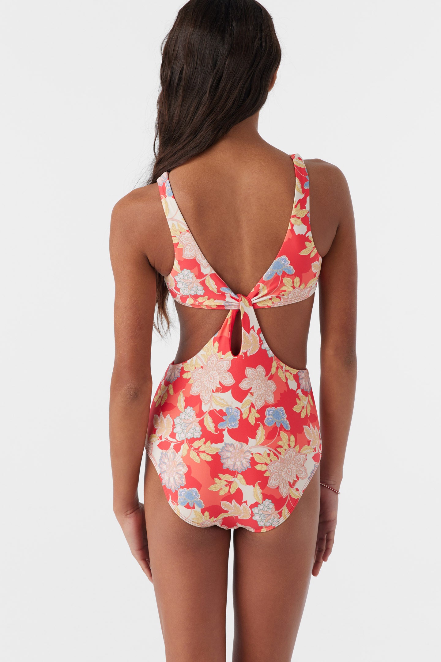 GIRL'S ANTALYA FLORAL TWIST FRONT ONE-PIECE