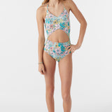 Girl's Janis Floral Cinched One-Piece