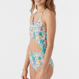 Girl's Janis Floral Cinched One-Piece