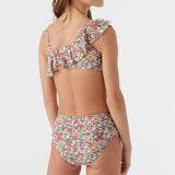 Girl's Eden Ditsy Asymm Ruffle Top Swim Set