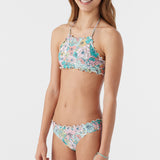 Girl's Janis Floral Ruffle Edge High Neck Set