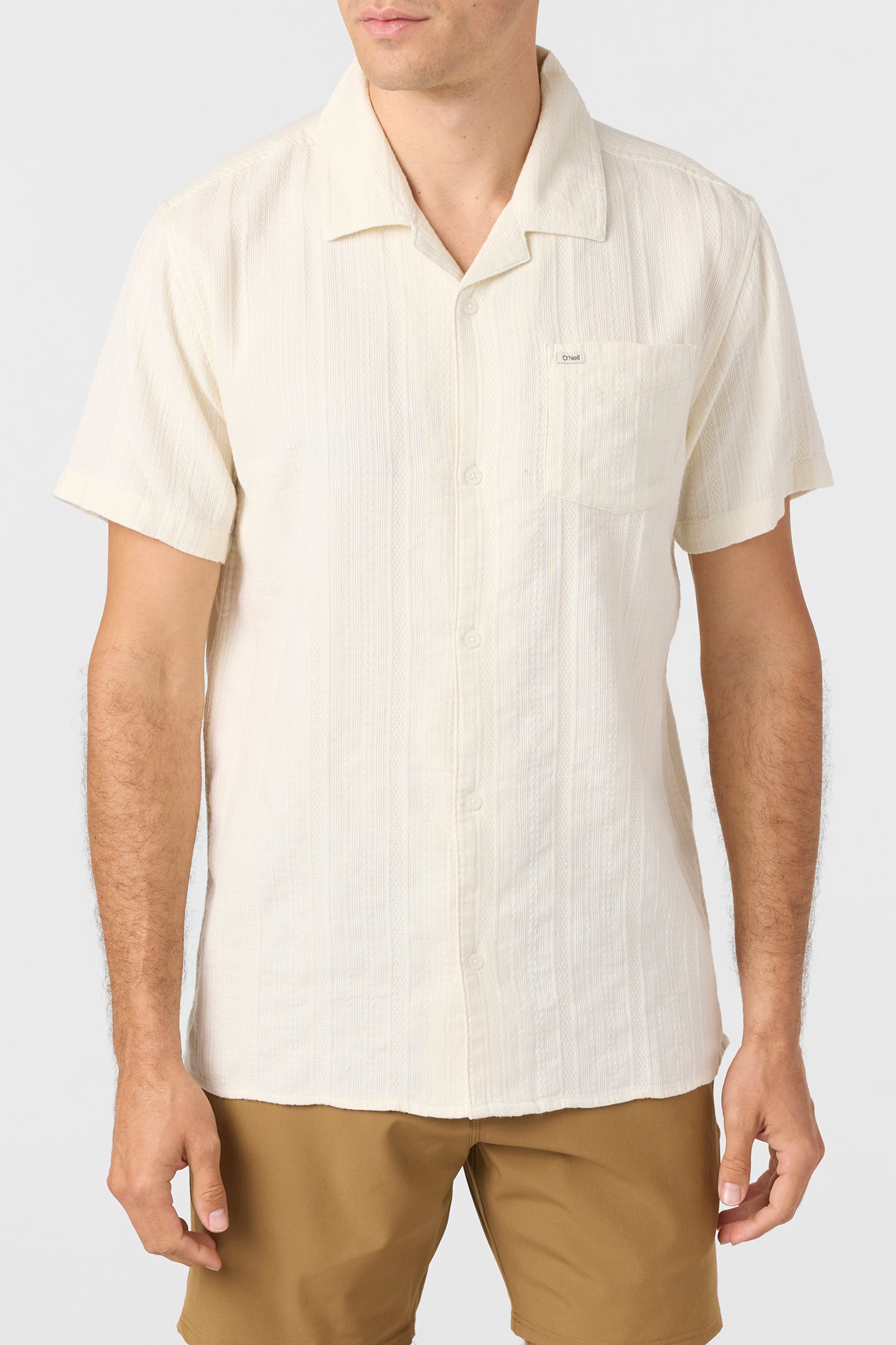 ovy Cotton Shirts (white×brown) ovy Cotton Shirts (white×brown) White/Khaki Ivy Stripe Big Oxford