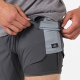 Perform Light Tech Panel Lined Elastic Waist 17" Hybrid Shorts