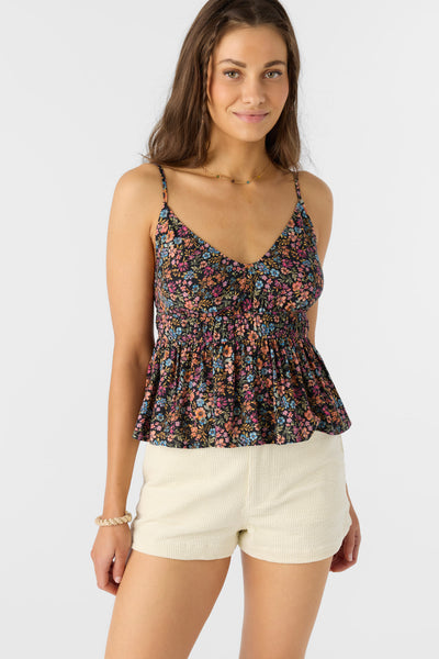 Shalah Ditsy Sleeveless Top - Black | O'Neill