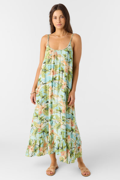 O'neill Women's Gabriela Maxi Dress in Nile Blue, Size Small, Viscose