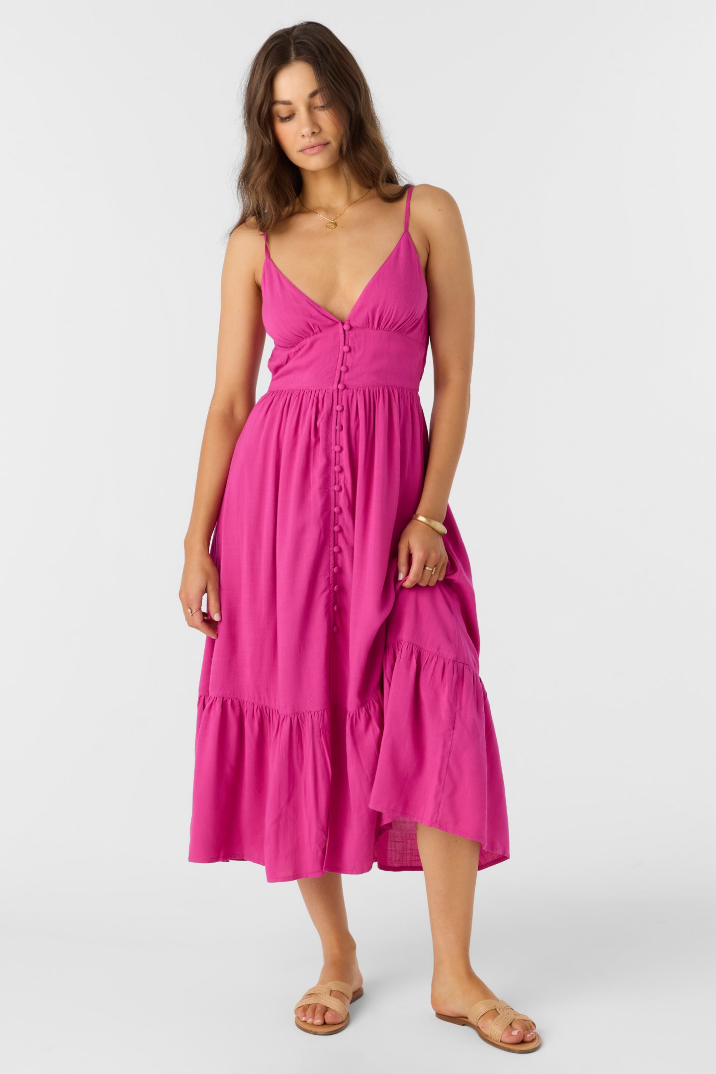Pilar Midi Dress - Fuchsia