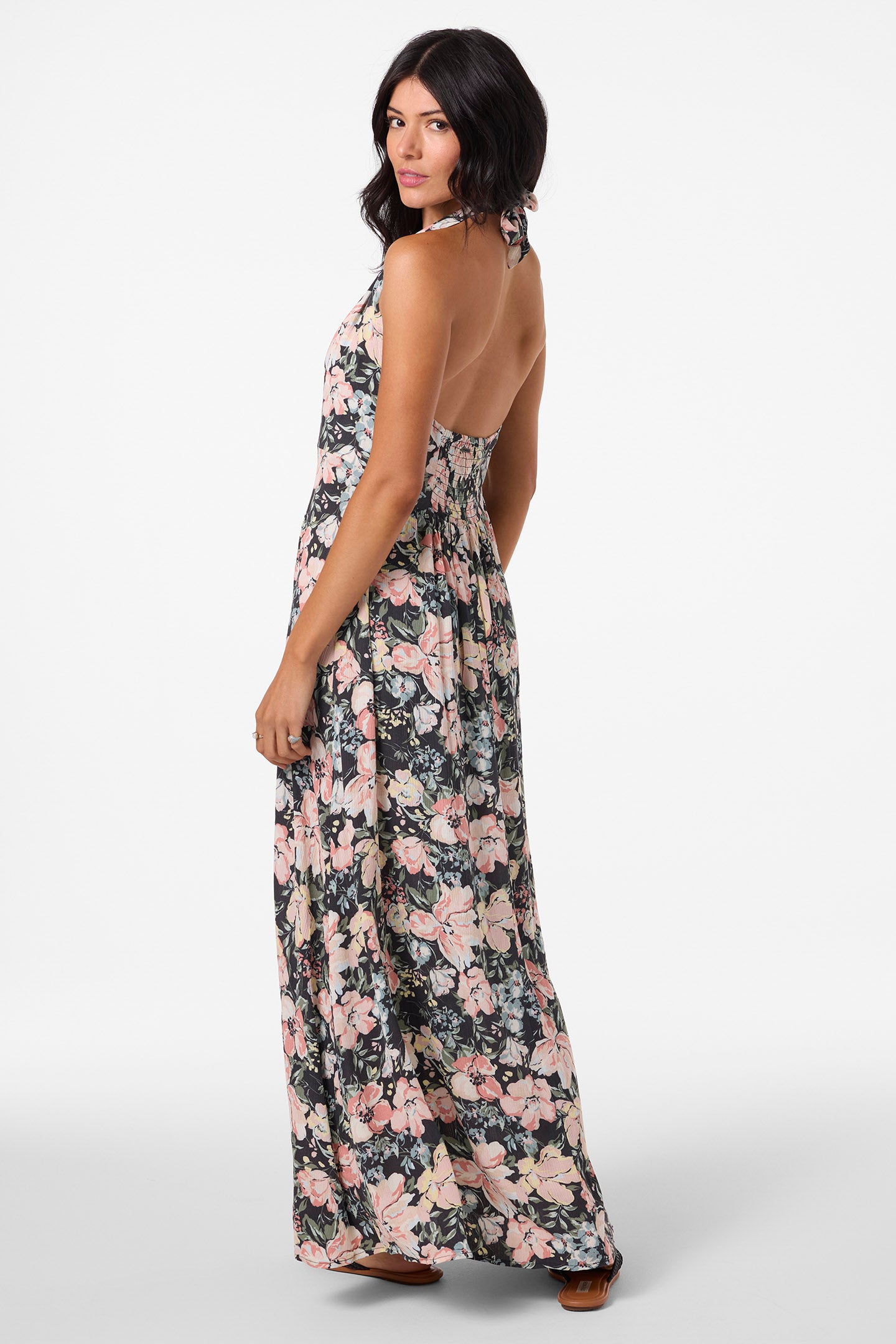 fitted lace wedding dress O'neill Women's Jemma Floral Maxi Dress in Faded, Size XS, Viscose