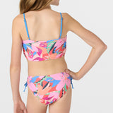 Girl's Cabana Floral Ruched Bralette Top Set