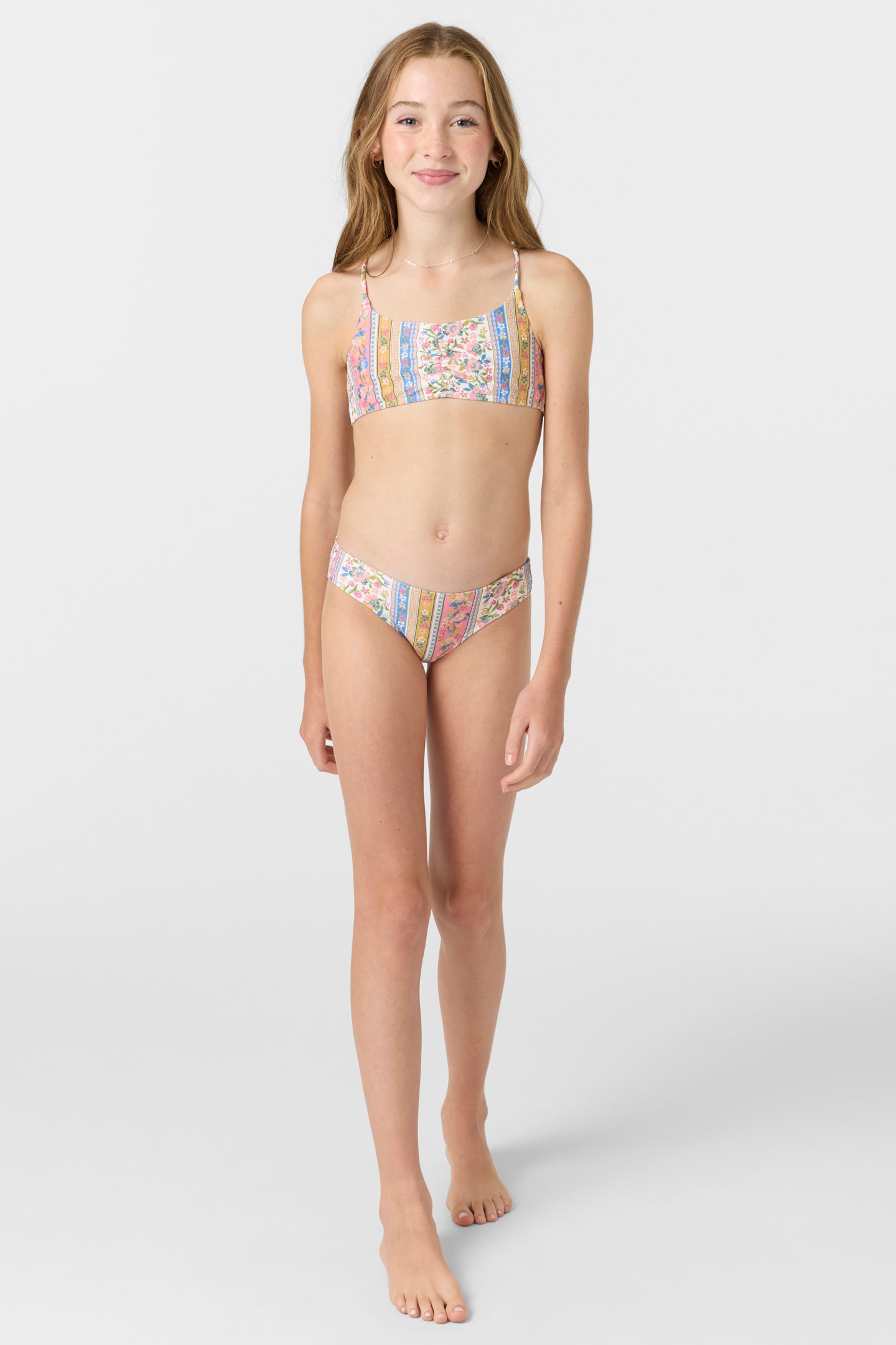 Girl's Cora Floral Ruched Tankini Set - Multi Clr | O'Neill