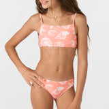 Girl's Sandy Seashells Square Neck Bralette Top Set