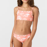 Girl's Sandy Seashells Square Neck Bralette Top Set