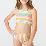 Girl's Low Tide Peekaboo High Neck Top Set
