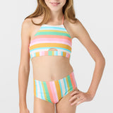 Girl's Low Tide Peekaboo High Neck Top Set