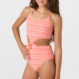 Girl's Paradise Plaid Knot Front One-Piece