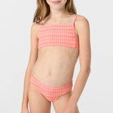 Girl's Paradise Plaid Square Neck Bralette Top Set