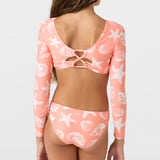 Girl's Sandy Seashells Long Sleeve Crop