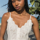 Shiba Embroidered Midi Dress