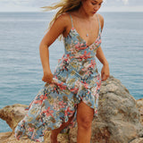 Viola Punta Tropical Wrap Maxi Dress