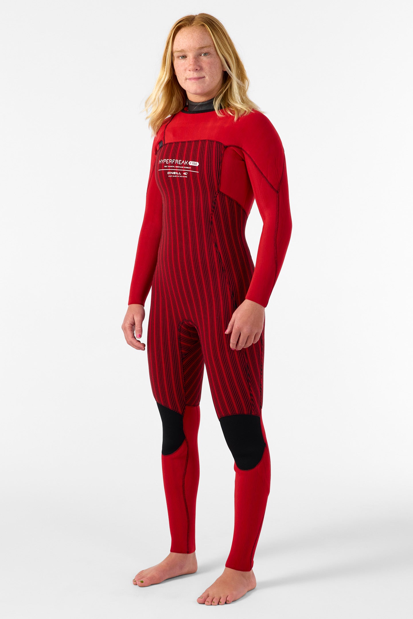 Women's Hyperfreak Fire 4/3MM+ Chest Zip Full Wetsuit - Blk/blk