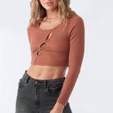 Emery Cutout Knit Crop Top