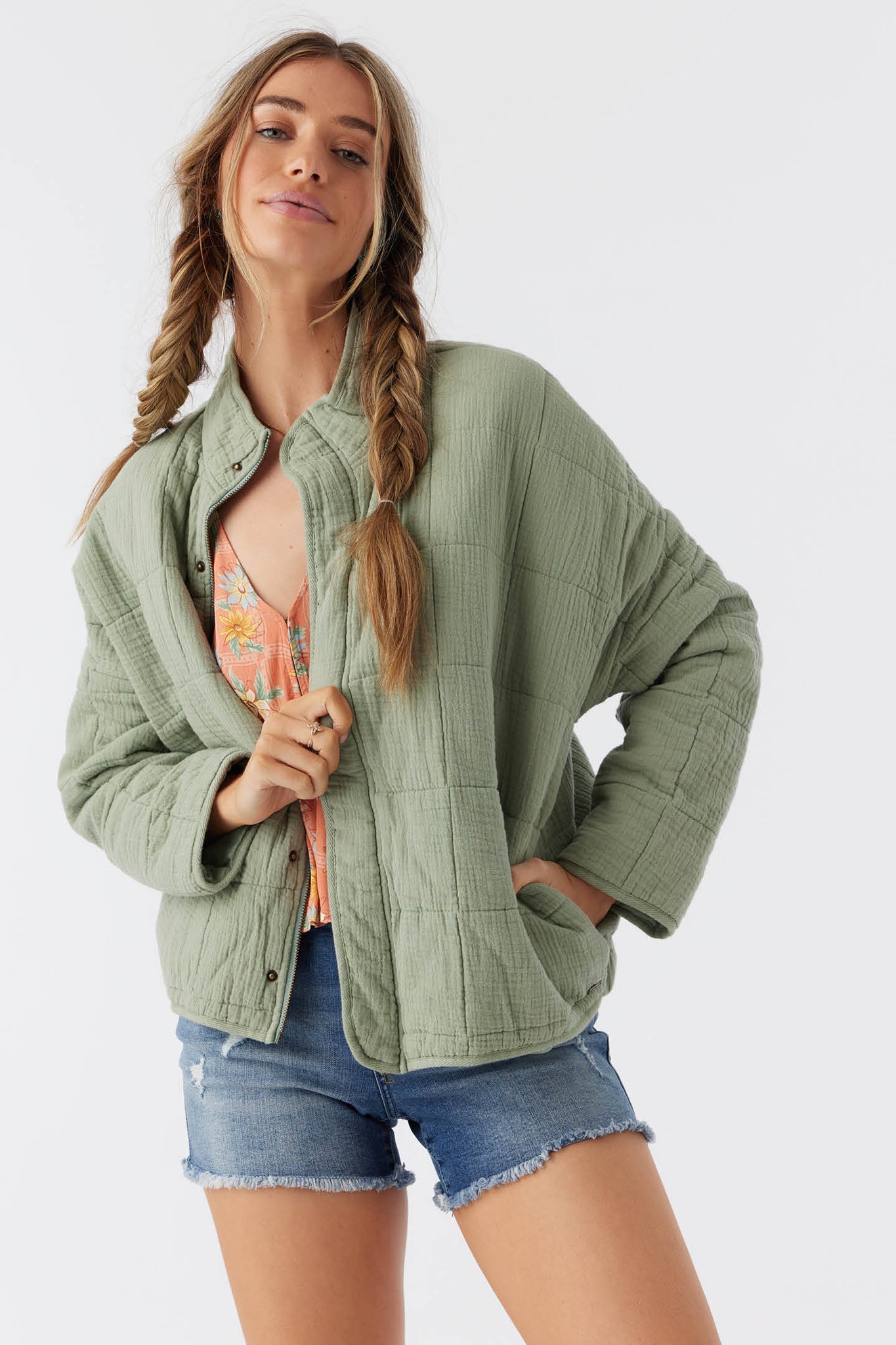 Mabeline Quilted Jacket - Lily Pad | O'Neill