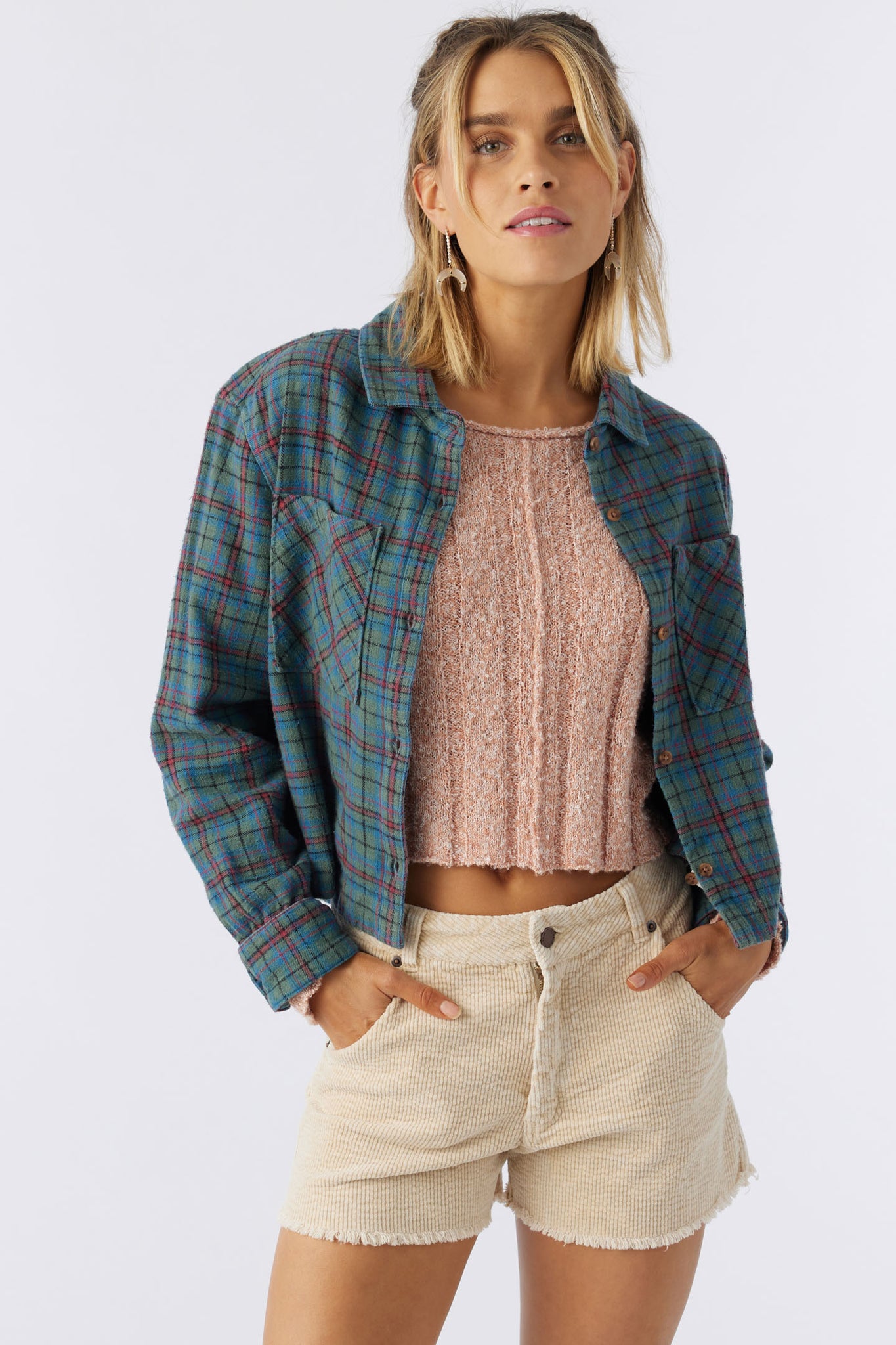 Pippa Crop Flannel Top - Multi Colored | O'Neill