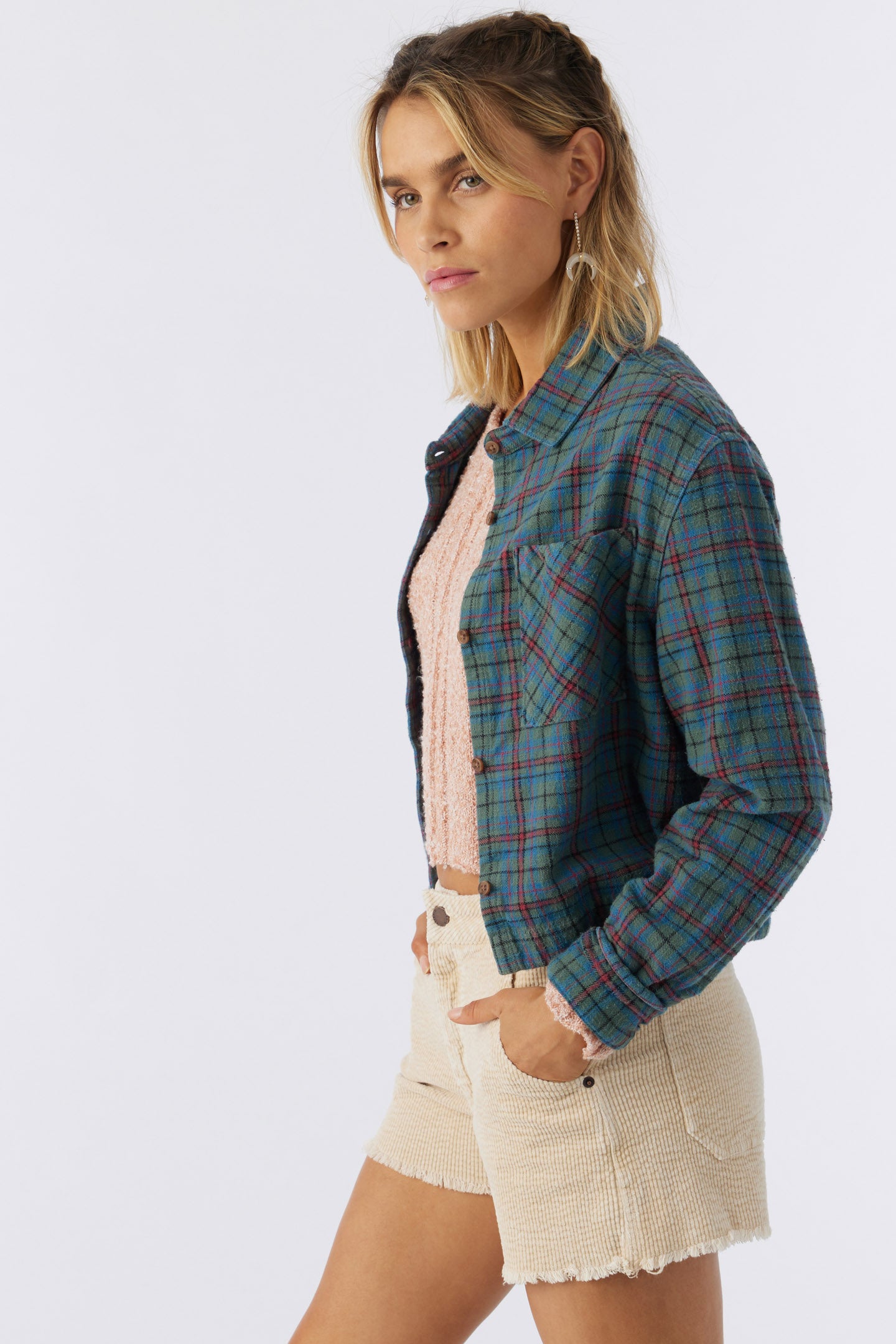 PIPPA CROP FLANNEL TOP