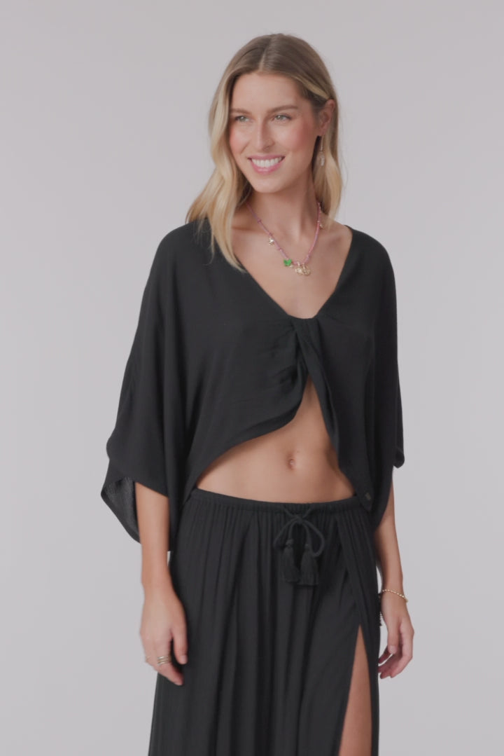 Anna Reversible Cover-Up Top - Black | O'Neill