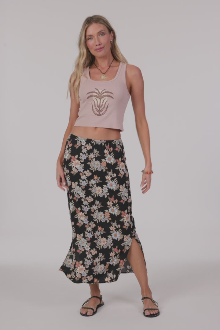 Bellamy Bali Floral Midi Skirt - Black | O'Neill