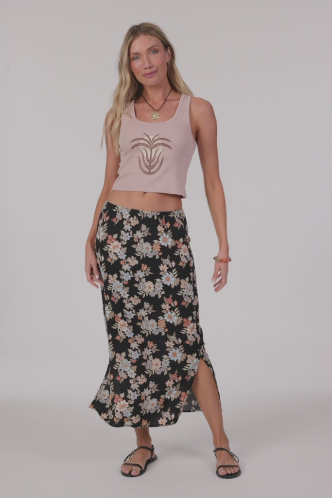 Bellamy Bali Floral Midi Skirt - Black | O'Neill