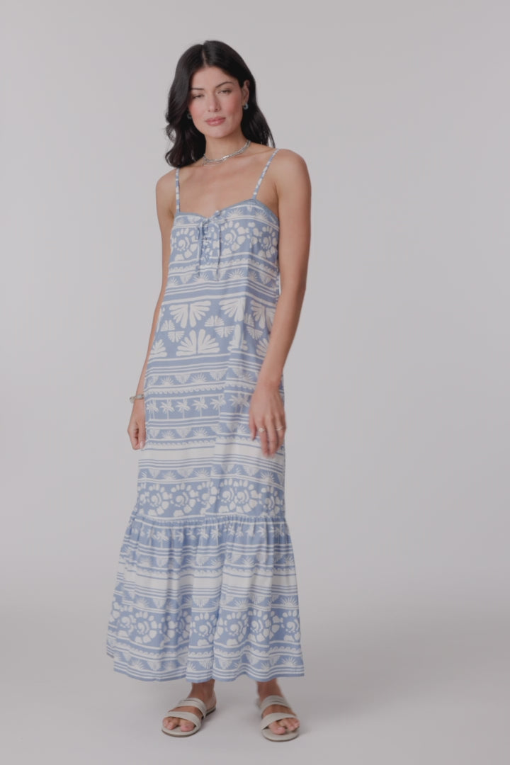 Tasmin Abstract Dress Midi Dress - Azurine | O'Neill