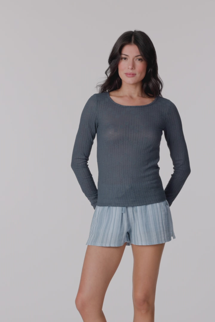 Marliz Lace Top Long Sleeve Top - Slate | O'Neill