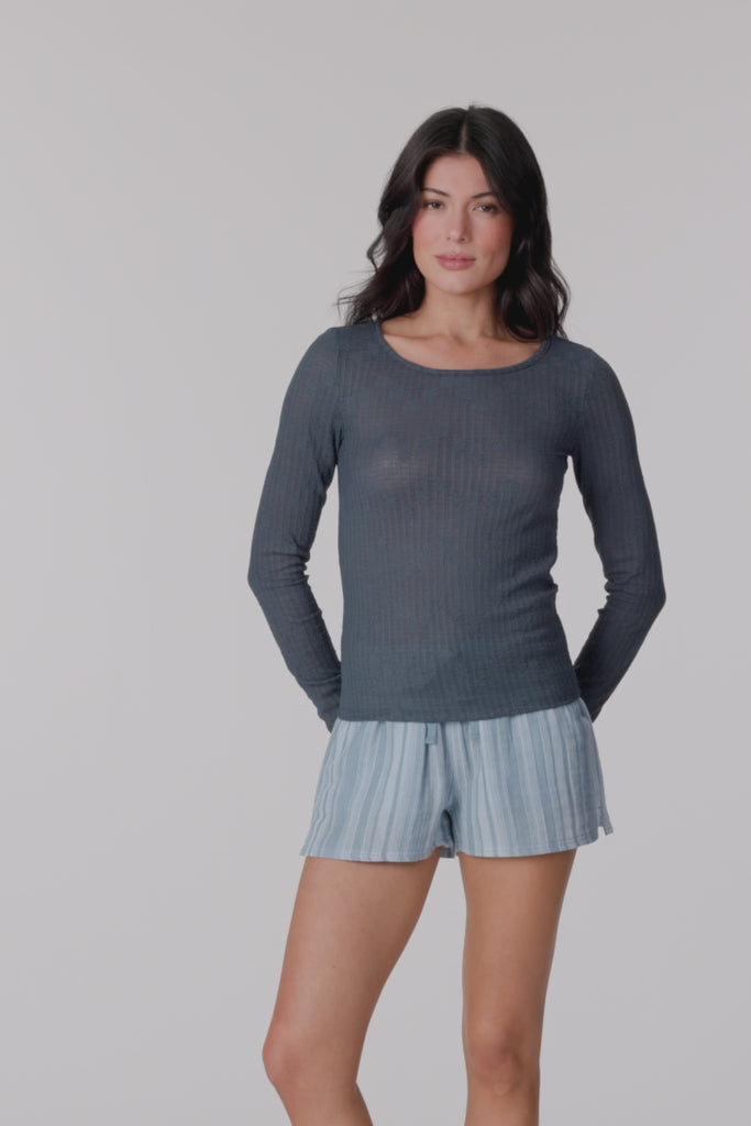 Marliz Lace Top Long Sleeve Top - Slate | O'Neill