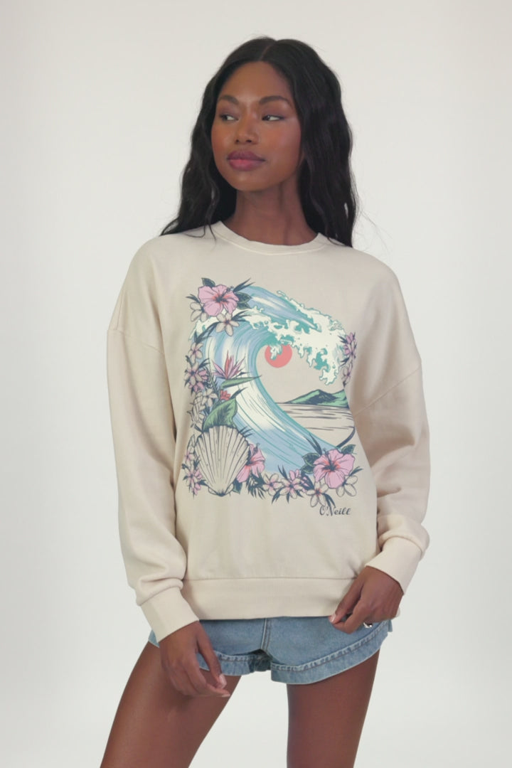 Solis Crew Crew Neck Fleece - Tapioca | O'Neill