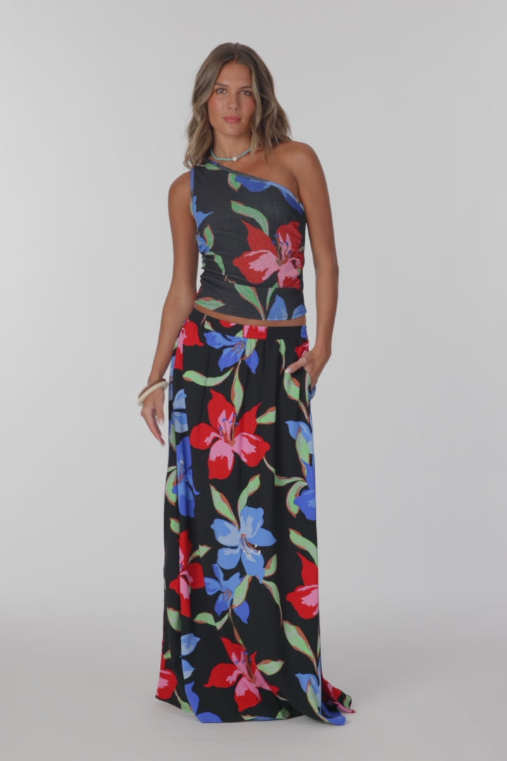Lindon Floral Skirt Skirts - Black | O'Neill